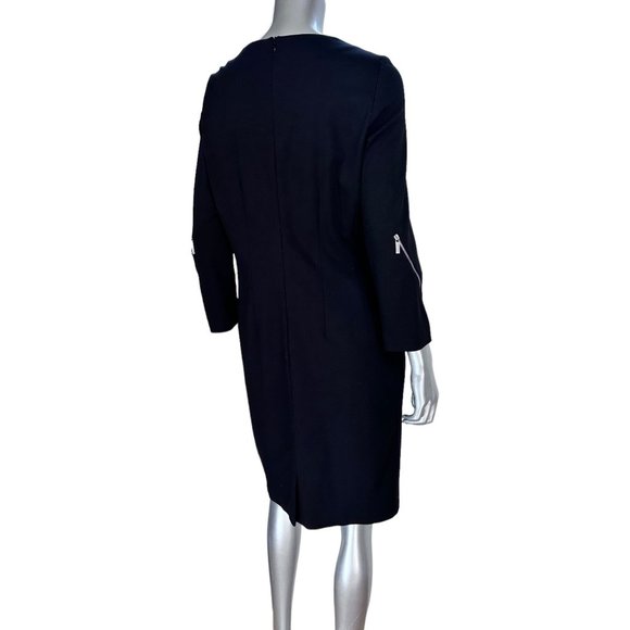 Elegance Paris Black Midi Dress with Zipper Details 10 - Picture 6 of 10